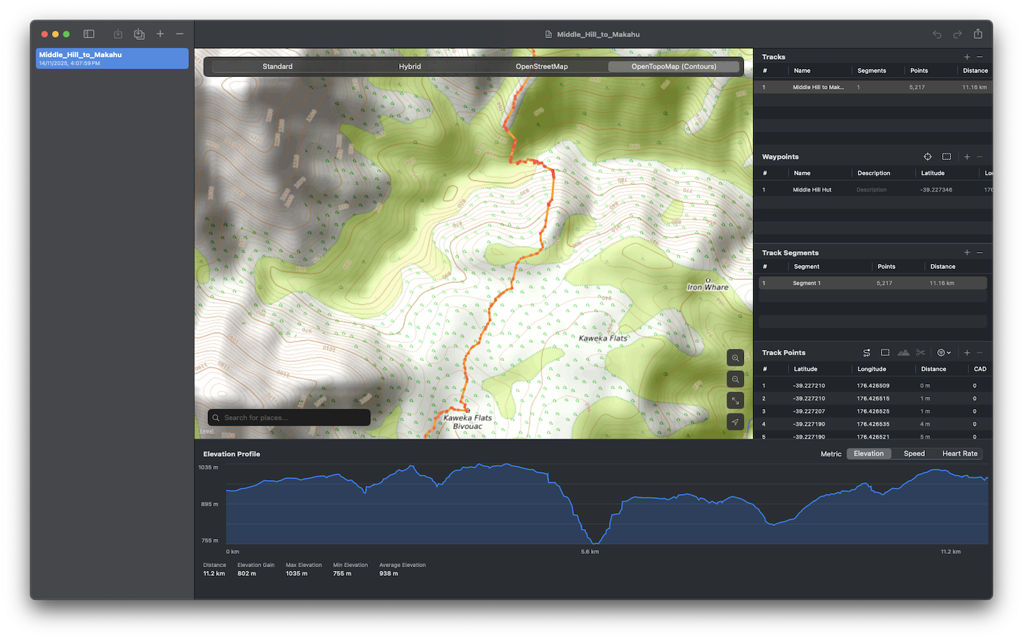 Screenshot of Magic GPX Editor