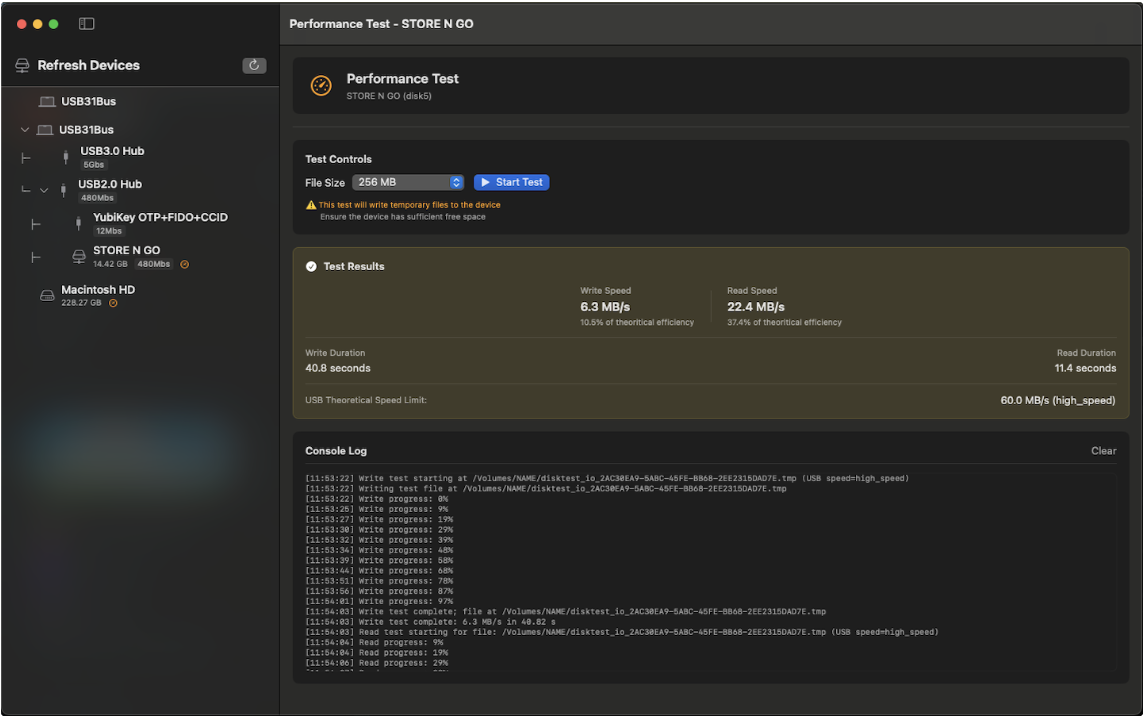 Screenshot of Storage Performance